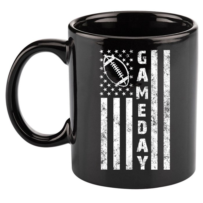 Game Day American Flag Football Lover 11oz C Handle Ceramic Mug