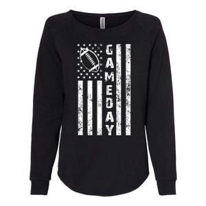 Game Day American Flag Football Lover Womens California Wash Sweatshirt