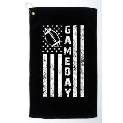 Game Day American Flag Football Lover Golf Towel