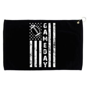 Game Day American Flag Football Lover Grommeted Golf Towel