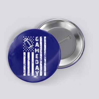 Game Day American Flag Football Lover Button