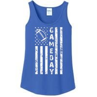 Game Day American Flag Football Lover Ladies Essential Tank