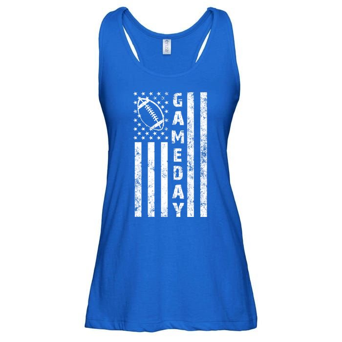 Game Day American Flag Football Lover Ladies Essential Flowy Tank