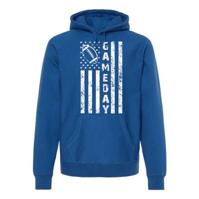 Game Day American Flag Football Lover Premium Hoodie