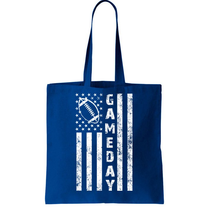 Game Day American Flag Football Lover Tote Bag