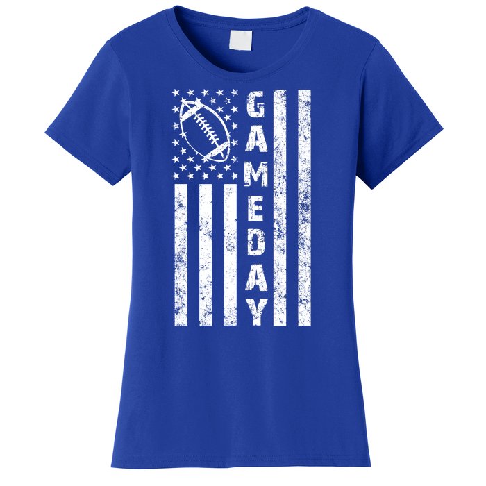 Game Day American Flag Football Lover Women's T-Shirt