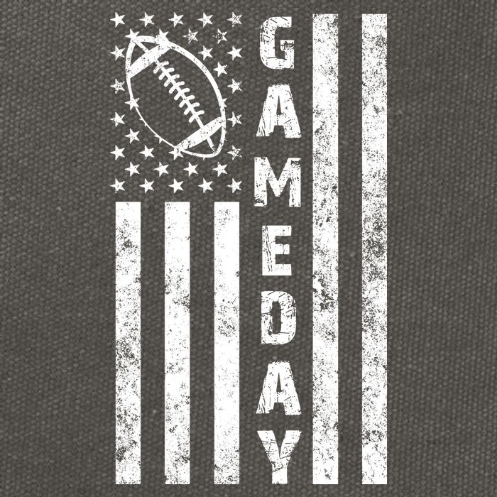 Game Day American Flag Football Lover Cotton Canvas Backpack
