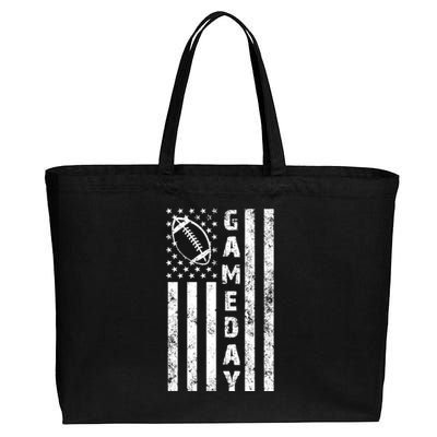 Game Day American Flag Football Lover Cotton Canvas Jumbo Tote