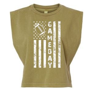 Game Day American Flag Football Lover Garment-Dyed Women's Muscle Tee