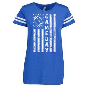 Game Day American Flag Football Lover Enza Ladies Jersey Football T-Shirt