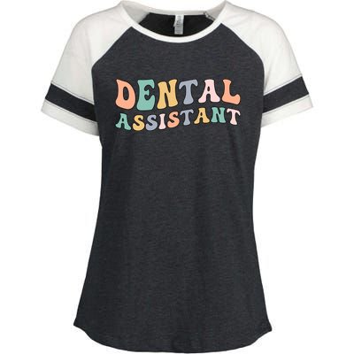 Groovy Dental Assistant Dental Assisting Funny Gift Enza Ladies Jersey Colorblock Tee