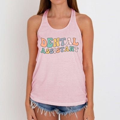 Groovy Dental Assistant Dental Assisting Funny Gift Women's Knotted Racerback Tank