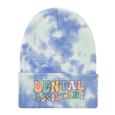 Groovy Dental Assistant Dental Assisting Funny Gift Tie Dye 12in Knit Beanie