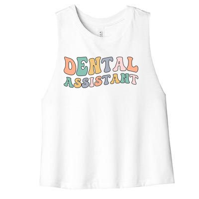 Groovy Dental Assistant Dental Assisting Funny Gift Women's Racerback Cropped Tank