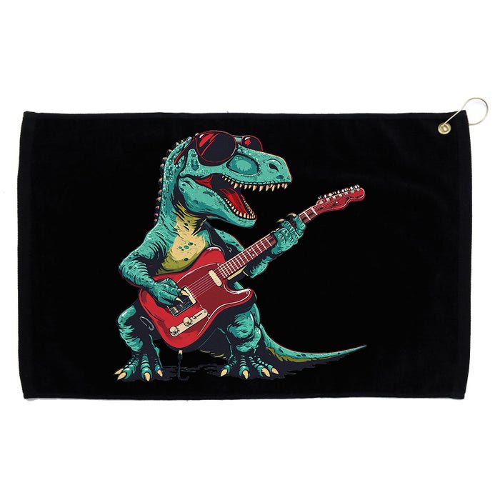 Guitar Dinosaur And Music Lovers Grommeted Golf Towel