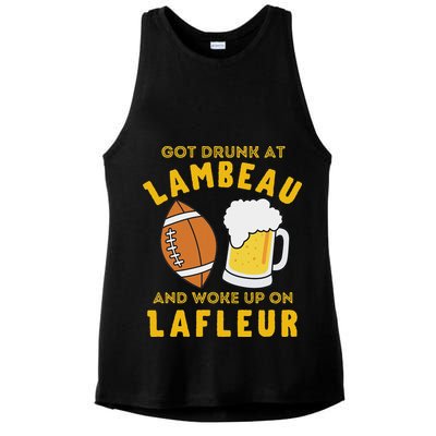 Got Drunk At Lambeau And Woke Up On Lafleur Fans Ladies PosiCharge Tri-Blend Wicking Tank