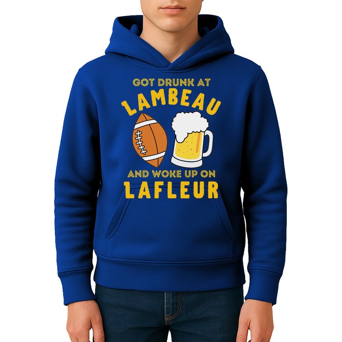 Got Drunk At Lambeau And Woke Up On Lafleur Fans Kids Hoodie