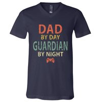 Game Dad By Day Guardian By Night Gaming V-Neck T-Shirt