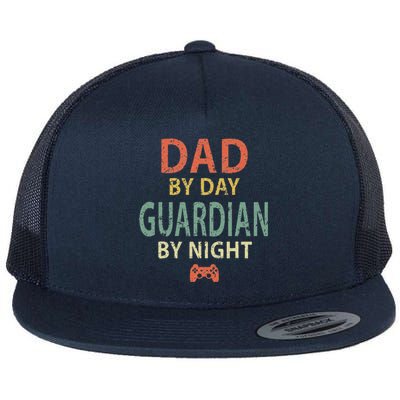 Game Dad By Day Guardian By Night Gaming Flat Bill Trucker Hat