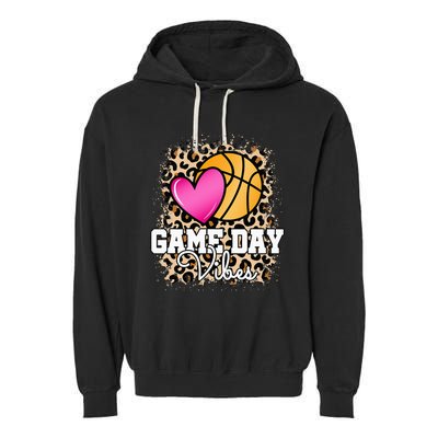 Game Day Basketball Leopard Print  Basketball Garment-Dyed Fleece Hoodie