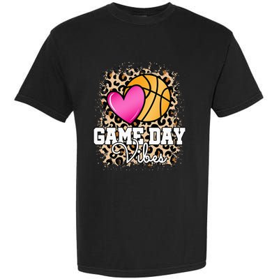 Game Day Basketball Leopard Print  Basketball Garment-Dyed Heavyweight T-Shirt