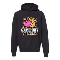 Game Day Basketball Leopard Print  Basketball Premium Hoodie