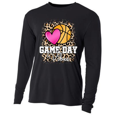 Game Day Basketball Leopard Print  Basketball Cooling Performance Long Sleeve Crew