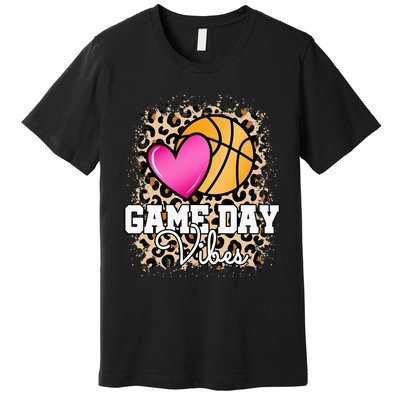 Game Day Basketball Leopard Print  Basketball Premium T-Shirt