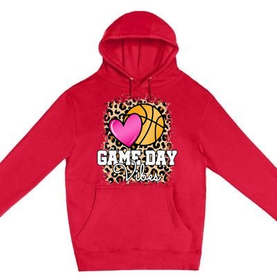 Game Day Basketball Leopard Print  Basketball Premium Pullover Hoodie