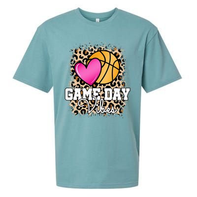 Game Day Basketball Leopard Print  Basketball Sueded Cloud Jersey T-Shirt