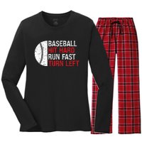 Game Day Baseball For Lovers Baseball man Women's Long Sleeve Flannel Pajama Set 