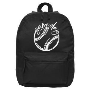 Game Day Baseball Baseball Life Softball Life For Mom 16 in Basic Backpack