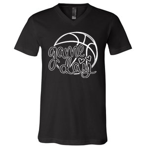 Game Day Basketball V-Neck T-Shirt