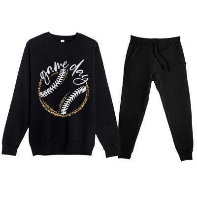 Game Day Baseball Baseball Life Softball Life For Mom Premium Crewneck Sweatsuit Set