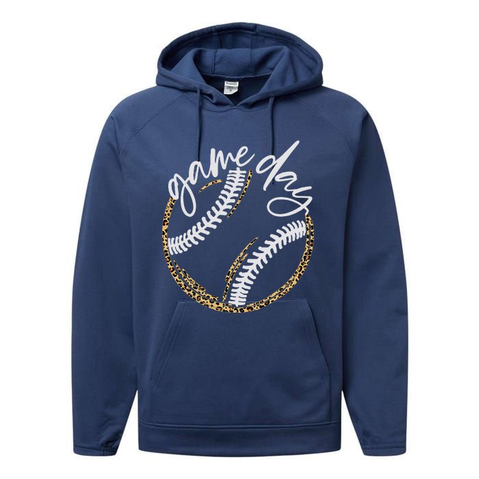 Game Day Baseball Baseball Life Softball Life For Mom Performance Fleece Hoodie