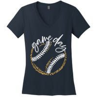 Game Day Baseball Baseball Life Softball Life For Mom Women's V-Neck T-Shirt