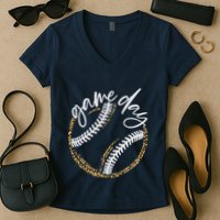 Game Day Baseball Baseball Life Softball Life For Mom Women's V-Neck T-Shirt