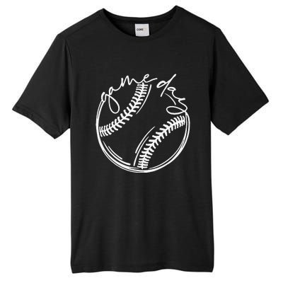 Game Day Baseball Baseball Life Softball Life Gift For Mom Tall Fusion ChromaSoft Performance T-Shirt