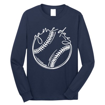 Game Day Baseball Baseball Life Softball Life Gift For Mom Long Sleeve Shirt