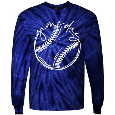 Game Day Baseball Baseball Life Softball Life Gift For Mom Tie-Dye Long Sleeve Shirt