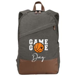 Game Day Basketball Boy Girl Basketball Mom Cotton Canvas Backpack