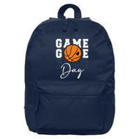 Game Day Basketball Boy Girl Basketball Mom 16 in Basic Backpack