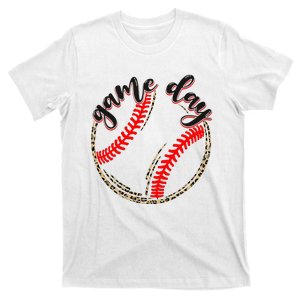 Game Day Baseball Life Softball Life Mom Mothers Day Leopard T-Shirt