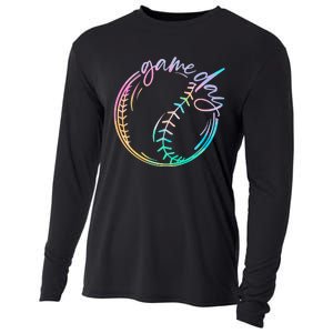 Game Day Baseball Baseball Life Softball Life Mom Tie Dye Cooling Performance Long Sleeve Crew