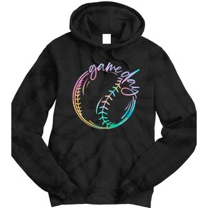 Game Day Baseball Baseball Life Softball Life Mom Tie Dye Tie Dye Hoodie