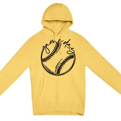 Game Day Baseball Baseball Life Softball Life For Mom Gift Premium Pullover Hoodie