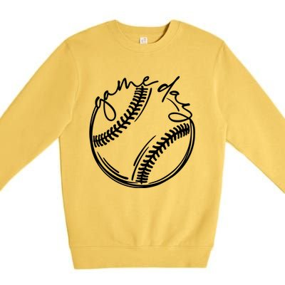 Game Day Baseball Baseball Life Softball Life For Mom Gift Premium Crewneck Sweatshirt