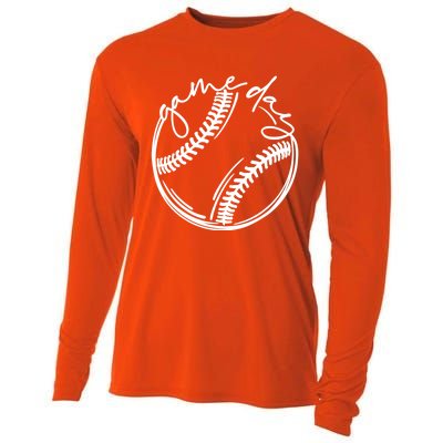 Game Day Baseball Baseball Life Softball Life For Mom Gift Cooling Performance Long Sleeve Crew