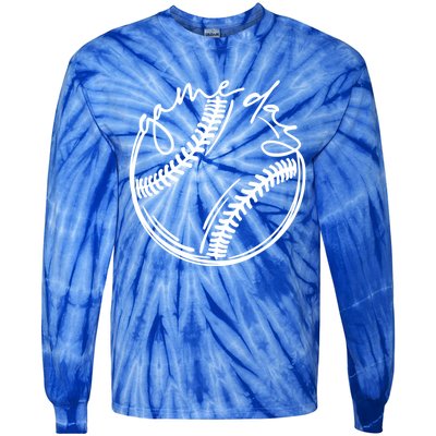 Game Day Baseball Baseball Life Softball Life For Mom Gift Tie-Dye Long Sleeve Shirt