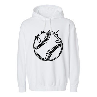 Game Day Baseball Baseball Life Softball Life For Mom Gift Garment-Dyed Fleece Hoodie